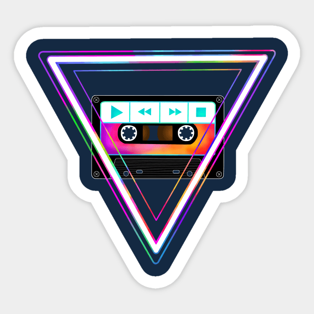 Totally Triangular 80s Cassette Tape Sticker by Art by Deborah Camp